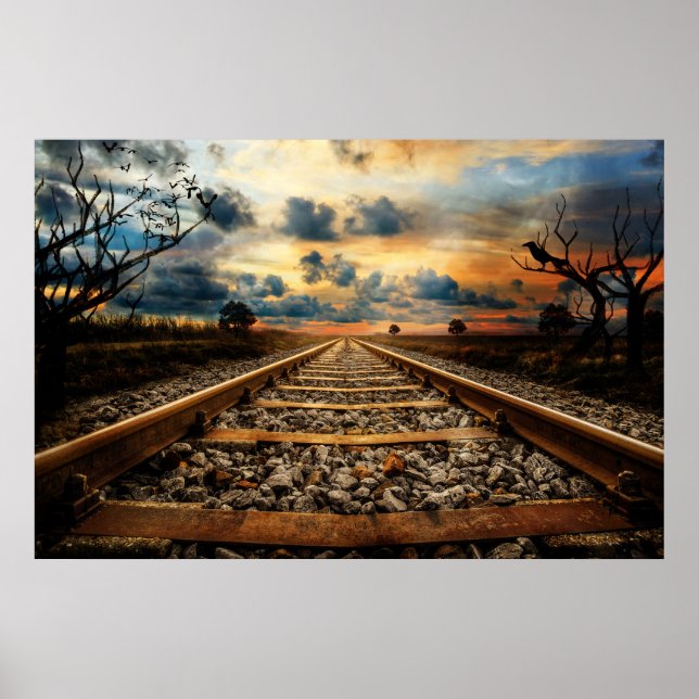 Rustic Old Railroad Tracks Poster (Framsidan)