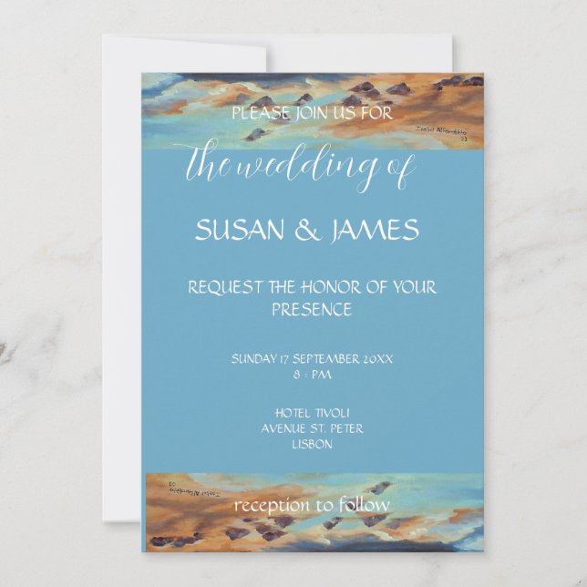 Rustic Old row-boat vid stiits Investigation Inbjudningar (Framsida)