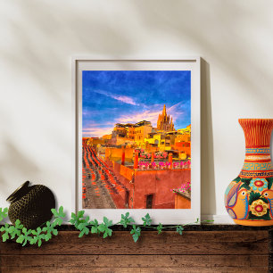 Rustic Old Town San Miguel De Allende Paint Fototryck