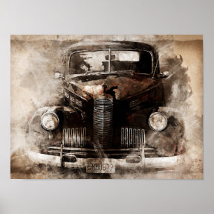 Rustic Old Vintage bil Poster