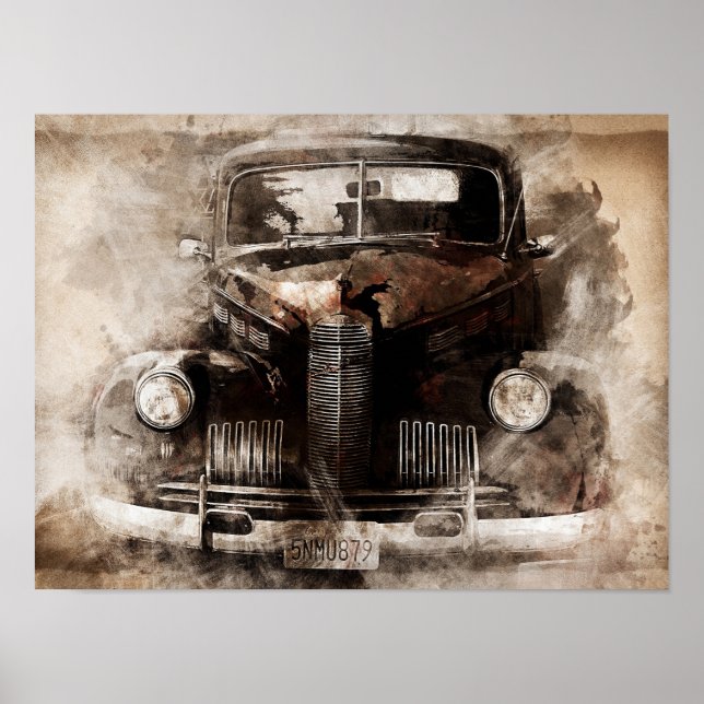 Rustic Old Vintage bil Poster (Framsidan)