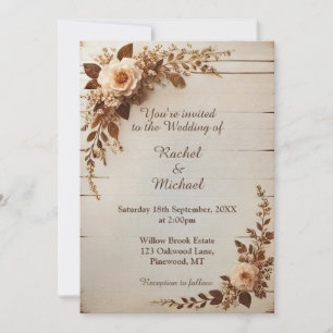 Rustic Old Vintage bröllop-inbjudan Inbjudningar