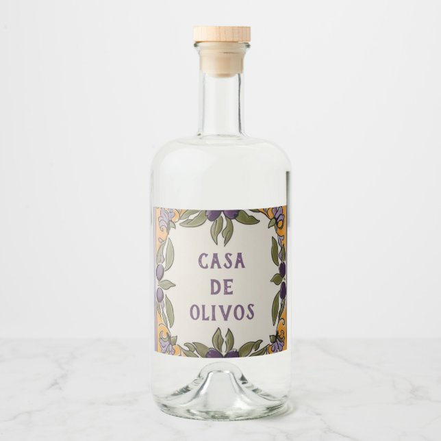 Rustic Olife Anpassningsbar Text Olivolja Spritflaskor Etikett (Framsida)