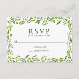 Rustic Olive Greenery Elegant bröllop OSA Kort