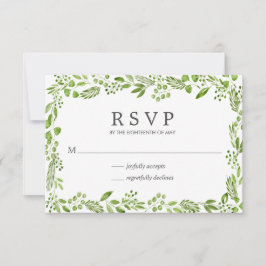 Rustic Olive Greenery Elegant bröllop OSA Kort