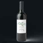 Rustic Olive Gren Bröllop Vinflaska Etikett<br><div class="desc">Etikett Rustic Olive Gren Bröllop Vin (Redigera)</div>