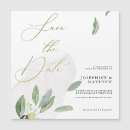 Rustic Olive Gren Chic Calligraphy Save Date Magnetisk Inbjudningskort