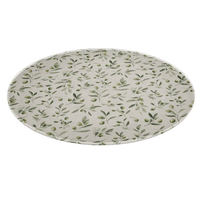 Rustic Olive Gren Mönster vid Medelhavet (Hörn)