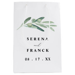 Rustic Olive Gren Wedding Favor Gift Bags