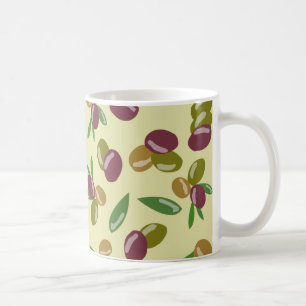 Rustic Olive och Olive Löv Mönster Kaffemugg