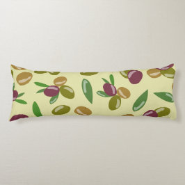 Rustic Olive och Olive Löv Mönster Kroppskudde