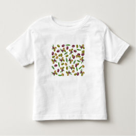 Rustic Olive och Olive Löv Mönster T Shirt