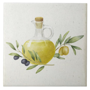 Rustic Olive Oil Flaska Kakelplatta