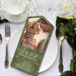 Rustic Olive Sage Faux Burlap Twinkle Stars Photo
