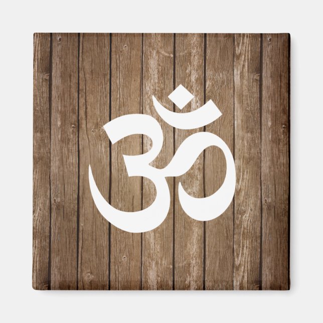 Rustic Om Symbol Magnet (Framsidan)
