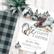 Rustic One Lycklig Camper Birthday