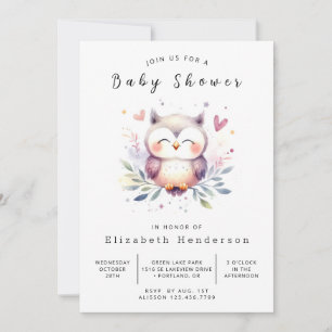 Rustic Online Uggla Baby Shower Inbjudningar