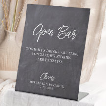 Rustic Open Pub Chalkboard Personlig Bröllop