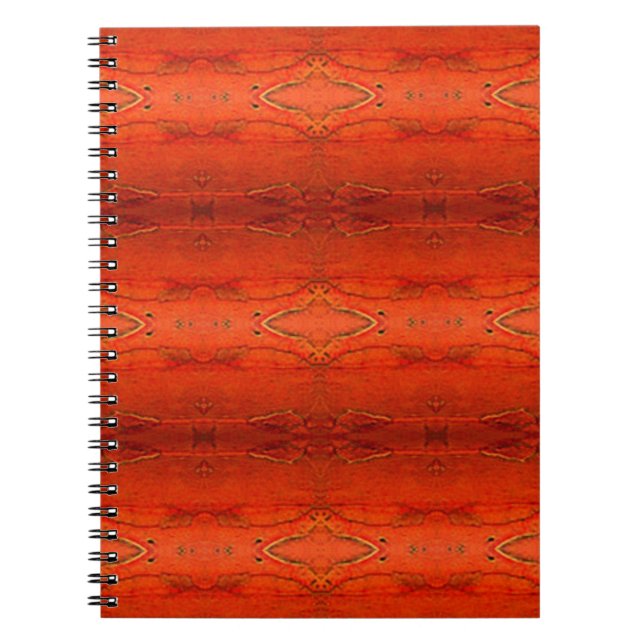 Rustic Orange Aztec Mönster Anteckningsbok Med Spiral (Framsidan)