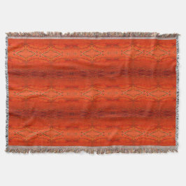 Rustic Orange Aztec Mönster Filt