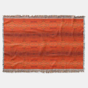 Rustic Orange Aztec Mönster Filt