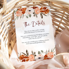 Rustic Orange Boho | Information om vattenfärgen B Tilläggskort