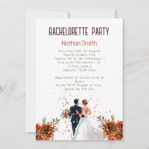 Rustic Orange Boho sunset Bachelorette Party Inbjudningar