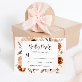 Rustic Orange Boho | Vattenfärg Bröllop OSA Kort