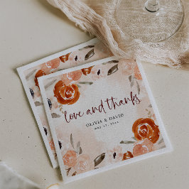 Rustic Orange Boho | Vattenfärg Bröllop Pappersservett