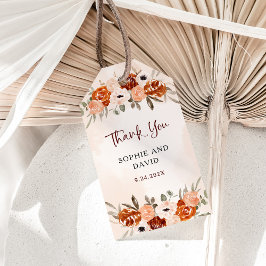Rustic Orange Boho | Vattenfärg Bröllop Presentetikett