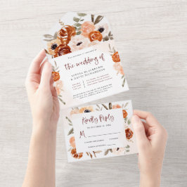 Rustic Orange Boho | Vattenfärgad vit Bröllop