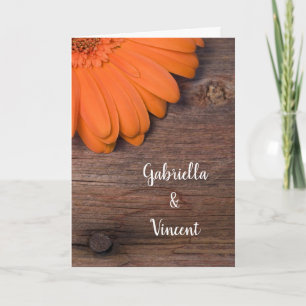 Rustic Orange Daisy Bröllopsinbjudan Inbjudan