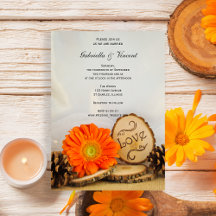 Rustic Orange Daisy Woodland Bröllop