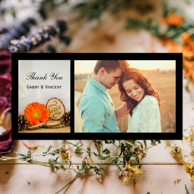 Rustic Orange Daisy Woodland Bröllop Tack (Skapare uppladdad)