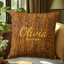 Rustic Orange Denim Struktur | Anpassningsbar - st Kudde