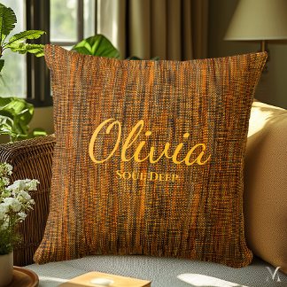 Rustic Orange Denim Struktur | Anpassningsbar - st Kudde