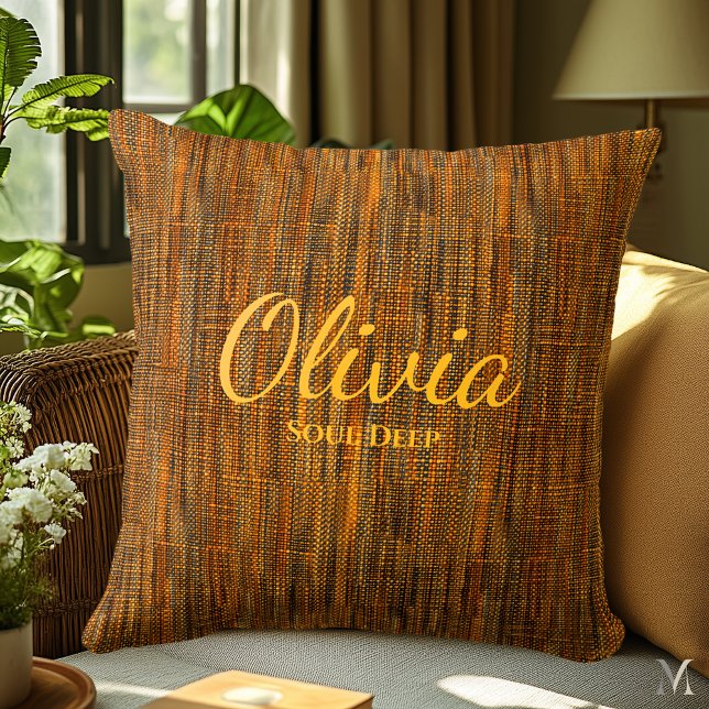 Rustic Orange Denim Struktur | Anpassningsbar - st Kudde (Skapare uppladdad)