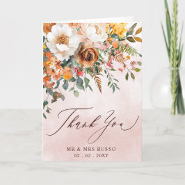Rustic Orange Floral Fall Wedding Photo Tack Kort
