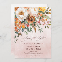 Rustic Orange Floral Fall Wedding Spara Datumet