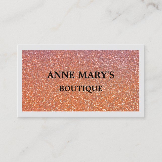 Rustic Orange Glitter Boutique Hair Salon Spa Cool Visitkort (Framsida)