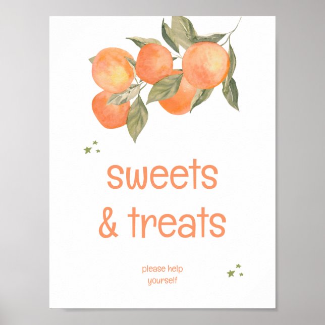 Rustic Orange Grove "Sweets & Treats" Sign  Poster (Framsidan)