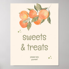 Rustic Orange Grove "Sweets & Treats" Sign  Poster