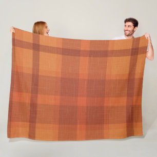 Rustic Orange Höstfall Tartan Wrapping P Fleecefilt