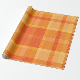 Rustic Orange Höstfall Tartan Wrapping P Presentpapper