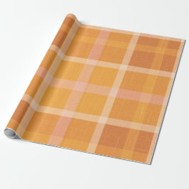 Rustic Orange Hösthöstfälle Tartan Wrapping Presentpapper
