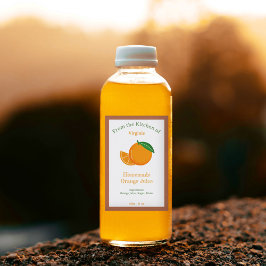 Rustic Orange Juice Flaska Label Sticker Vinetikett