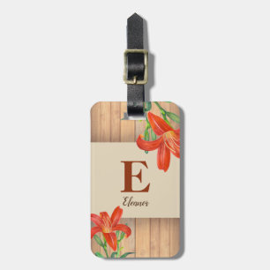 Rustic Orange Lily Botanical Illustration Bagagebricka