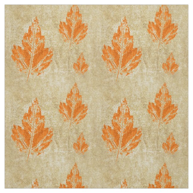 Rustic Orange Löv Fabric Tyg (Provkarta)