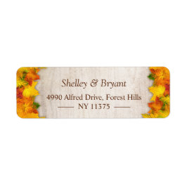 Rustic Orange Maple Löv för hösten Guld Returadress Etikett