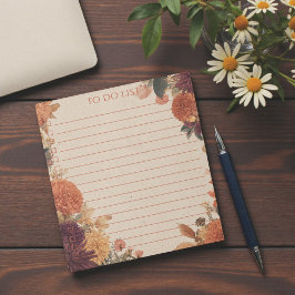 Rustic Orange Marigold To Do List Nature Botanical Anteckningsblock